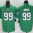 men's & youth Football Eagles Uniform #99 Jerome Brown Jerseys Kelly Green C patch F.U.S.E. Shirts