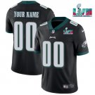 men's & youth Football Philadelphia Eagles Uniform #00 Custom Jerseys Black Super Bowl LVII Shirts