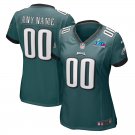 Women's Football Philadelphia Eagles Uniform #00 Custom Jerseys Green Super Bowl LVII ladys Shirts
