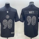 men's & youth Football Steelers Uniform #90 T.J. Watt Jerseys Black RFLCTV Reflective Limited Shirts