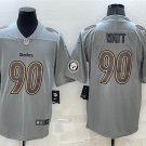 men's & youth Football Steelers Uniform #90 T.J. Watt Jerseys Gray Atmosphere Fashion Limited Shirts