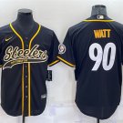 men's & youth Football Steelers Uniform #90 T.J. Watt Jerseys Black Baseball CoolBase Shirts