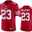 men's & youth Football 49ers Uniform #23 Christian McCaffrey Jerseys Scarlet Game Limited Shirts