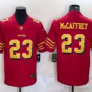 men's & youth Football 49ers Uniform #23 Christian McCaffrey Jerseys Red Gold Limited Shirts