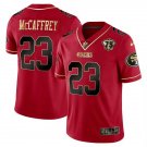 men's & youth Football 49ers Uniform #23 Christian McCaffrey Jerseys Red Gold 75th patch Shirts