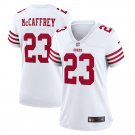 Women's Football 49ers Uniform #23 Christian McCaffrey Jerseys White 2022 Game Limited ladys Shirts