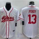 men's & youth Football 49ers Uniform #13 Brock Purdy Jerseys White Baseball CoolBase Shirts