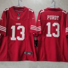 men's & youth Football 49ers Uniform #13 Brock Purdy Jerseys Scarlet 2023 F.U.S.E. Limited Shirts