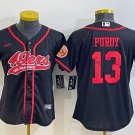 Women's Football 49ers Uniform #13 Brock Purdy Jerseys Black Baseball CoolBase ladys Shirts