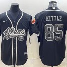 men's & youth Football 49ers Uniform #85 George Kittle Jerseys Black RFLCTV Baseball CoolBase Shirts