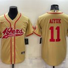 men's & youth Football 49ers Uniform #11 Brandon Aiyuk Jerseys Gold Baseball CoolBase Shirts