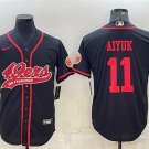 men's & youth Football 49ers Uniform #11 Brandon Aiyuk Jerseys Black Baseball CoolBase Shirts