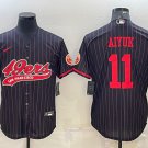 men's & youth Football 49ers Uniform #11 Brandon Aiyuk Jerseys Black Pinstripe Baseball Cool Shirts