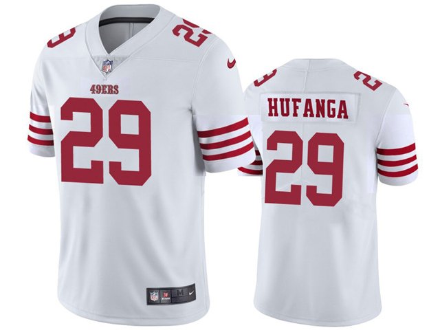 men's & youth Football 49ers Uniform #29 Talanoa Hufanga Jerseys White  Player Game Limited Shirts