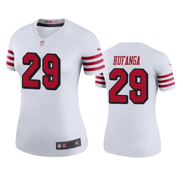 Women's Football 49ers Uniform #29 Talanoa Hufanga Jerseys Alternate White  Limited ladys Shirts