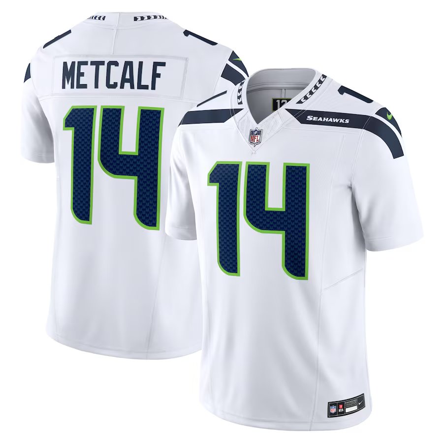 men's & youth Football Seahawks Uniform #14 DK Metcalf Jerseys White 2023  F.U.S.E. Limited Shirts