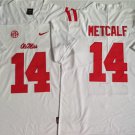 men's & youth Football Rebels Uniform #14 DK Metcalf Jerseys White College Game Limited Shirts