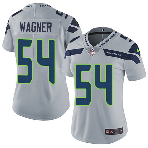 Women's Football Seahawks Uniform #54 Bobby Wagner Jerseys Grey Player Game  Limited ladys Shirts