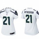 Women's Football Seahawks Uniform #21 Devon Witherspoon Jerseys White Game Limited ladys Shirts