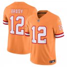 men's & youth Football Buccaneers Uniform #12 Tom Brady Jerseys Orange 2023 F.U.S.E. Limited Shirts