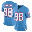 men's & youth Football Titans Uniform 98 Jeffery Simmons Jerseys Oilers Blue F.U.S.E. Limited Shirts