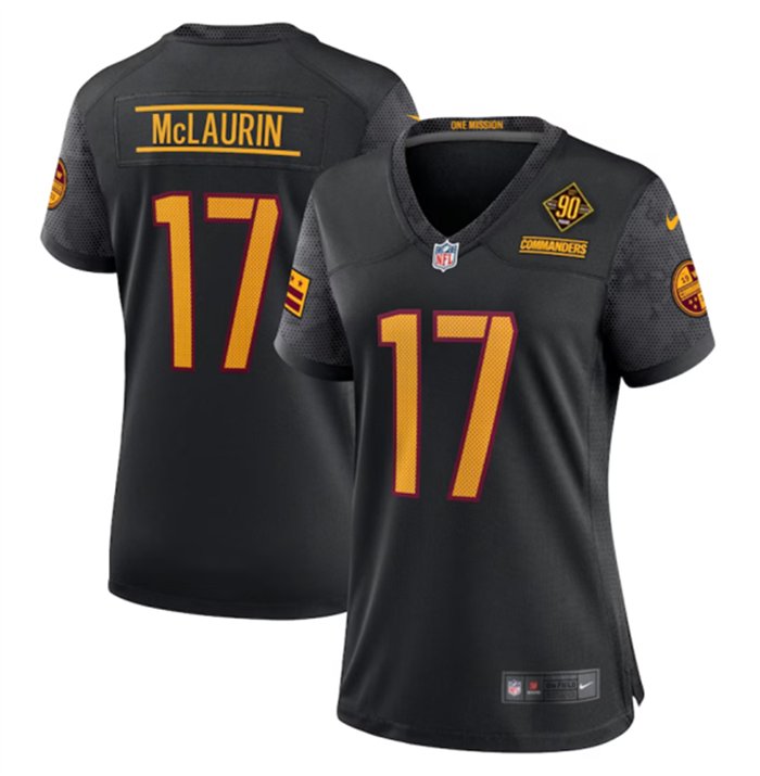 Women's Football Commanders Uniform #17 Terry McLaurin Jerseys White 90th  Years Limited ladys Shirts