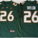 men's & youth Football Hurricanes Uniform #26 Sean Taylor Jerseys Green College Game Limited Shirts
