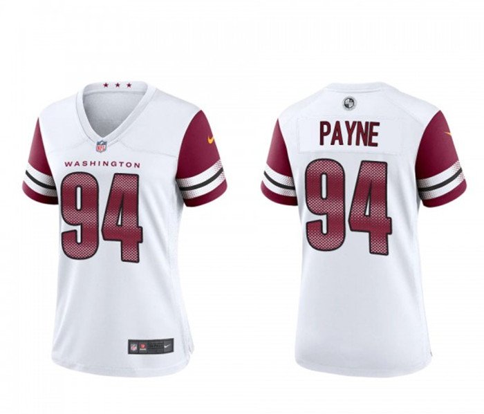 Women's Football Commanders Uniform #94 Da'Ron Payne Jerseys White Game Limited ladys Shirts