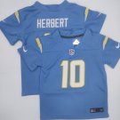 Toddler Football Activewear Chargers Uniform #10 Justin Herbert Jerseys Blue Limited Kids Shirts