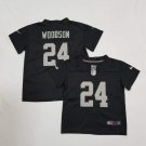 toddler Football Activewear Raiders Uniform #24 Charles Woodson Jerseys Black Limited kids Shirts
