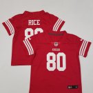 toddler Football Activewear SF 49ers Uniform #80 Jerry Rice Jerseys Red Limited kids Shirts