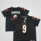 toddler Football Activewear Bengals Uniform #9 Joe Burrow Jerseys Black Limited kids Shirts