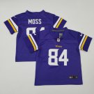 toddler Football Activewear Vikings Uniform #84 Randy Moss Jerseys Purple Limited kids Shirts