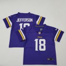 toddler Football Activewear Vikings Uniform #18 Justin Jefferson Jerseys Purple Limited kids Shirts