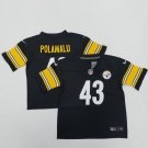 toddler Football Activewear Steelers Uniform #43 Troy Polamalu Jerseys Black Limited kids Shirts