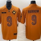men's Football Activewear Bengals Uniform #9 Joe Burrow Jerseys 2023 Brown Salute Service Shirts