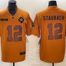 men's Football Activewear Cowboys Uniform #12 Roger Staubach Jerseys 2023 Brown Salute Service Shirt