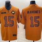 men's Football Activewear Chiefs Uniform 15 Patrick Mahomes Jerseys 2023 Brown Salute Service Shirt