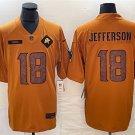 men's Football Activewear Vikings Uniform 18 Justin Jefferson Jersey 2023 Brown Salute Service Shirt
