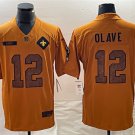 men's Football Activewear Saints Uniform #12 Chris Olave Jerseys 2023 Brown Salute Service Shirts