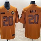 men's Football Activewear NY Jets Uniform #20 Breece Hall Jerseys 2023 Brown Salute Service Shirts