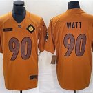 men's Football Activewear Steelers Uniform #90 T.J. Watt Jerseys 2023 Brown Salute Service Shirts
