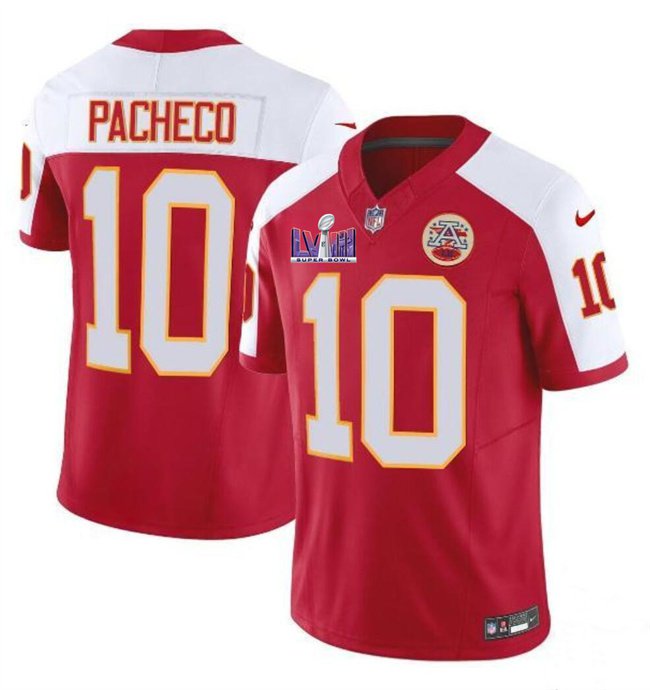 men's & kids Football Uniform #10 Isiah Pacheco Jerseys Red/White 2024 ...