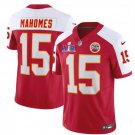 men's & kids Football Uniform #15 Patrick Mahomes Jerseys Red/White 2024 Super Bowl LVIII Shirt