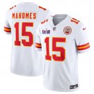men's & kids Football Uniform #15 Patrick Mahomes Jerseys White 2024 Super Bowl LVIII Final Shirt