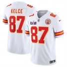 men's & kids Activewear Football Uniform #87 Travis Kelce Jerseys White 2024 Super Bowl LVIII Shirt