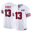 men's & kids Activewear Football Uniform #13 Brock Purdy Jerseys White 2024 Super Bowl LVIII Shirt