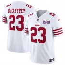 men's & kids Football Uniform #23 Christian McCaffrey Jerseys White 2024 Super Bowl LVIII Shirt