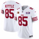 men's & kids Football Uniform #85 George Kittle Jerseys White 2024 Super Bowl LVIII C Patch Shirt