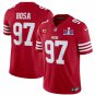 men's & kids Football Uniform #97 Nick Bosa Jerseys Red 2024 Super Bowl LVIII C Patch Shirt